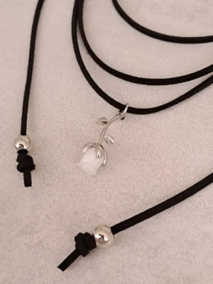 CHOKER TULIPAN PLATEADO