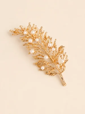 PRENDEDOR PLUMA PERLA