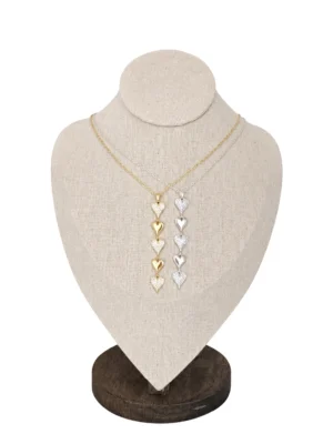 COLLAR ACERO CORBATERO CORAZON CON BRILLO