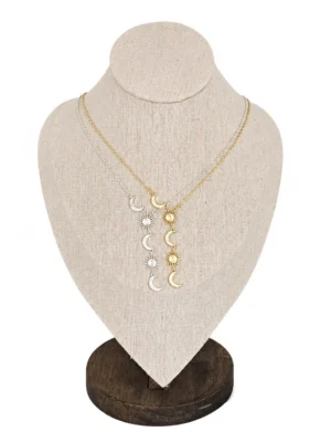 COLLAR ACERO CORBATERO SOL Y LUNA