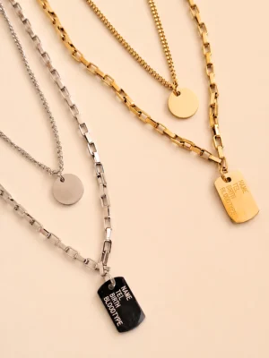 COLLAR ACERO DOBLE CON CHAPA