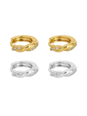 AROS BRONCE TORZADO CON STRASS