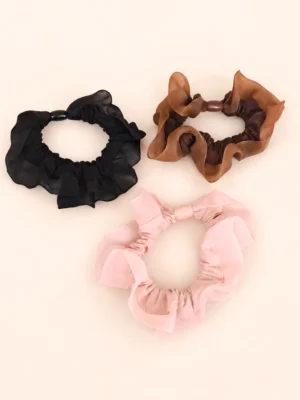 SCRUNCHIE MICROFIBRA CON GASA Y CUENTA