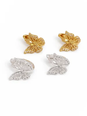 AROS BRONCE MARIPOSA CALADA
