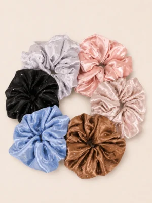 MAXI SCRUNCHIE SATEN METALIZADO CON BRILLO