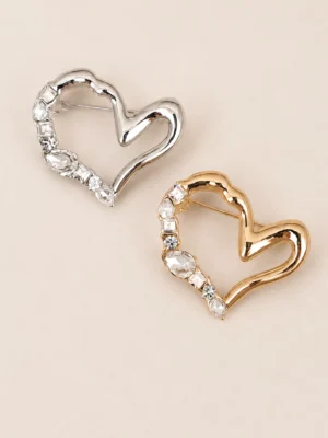 PRENDEDOR CORAZON CON PIEDRA Y STRASS