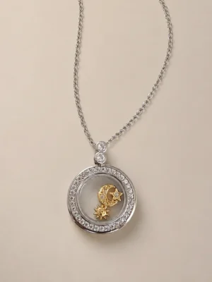COLLAR ACERO SOL Y LUNAS