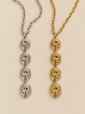 COLLAR ACERO ESPIRAL OVALADO