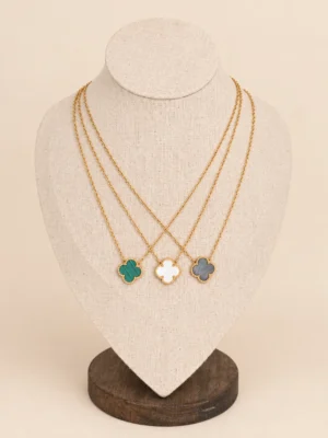 COLLAR ACERO TREBOL GRANDE