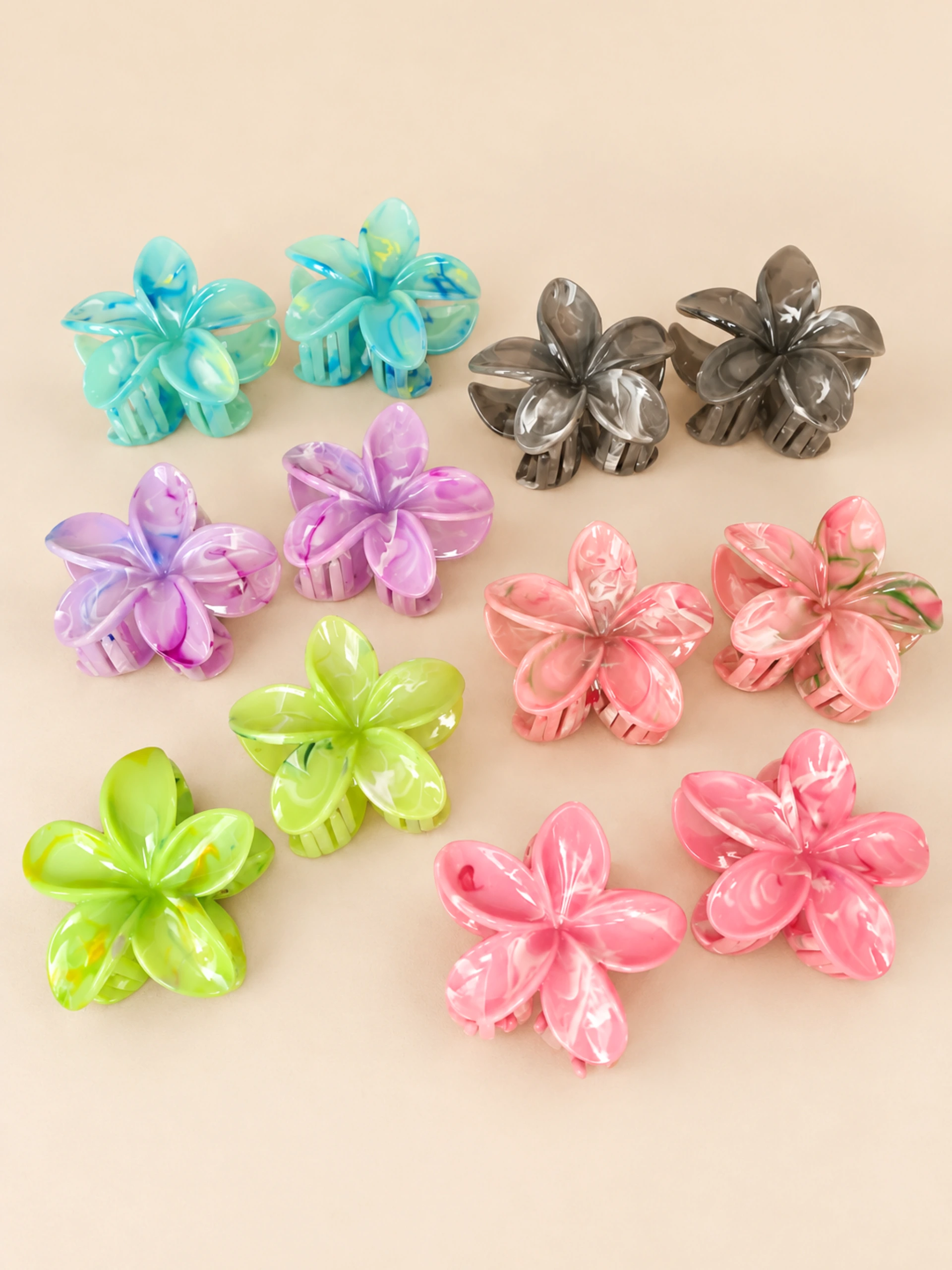BROCHE FLOR HAWAIANA MULTICOLOR X12
