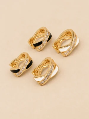 AROS BRONCE DOBLE ARGOLLA CON STRASS