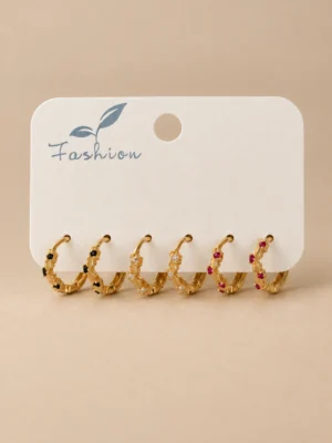 AROS BRONCE SET PIEDRITAS