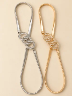 CINTURON ELASTIZADO CIRCULOS TRENZADO STRASS