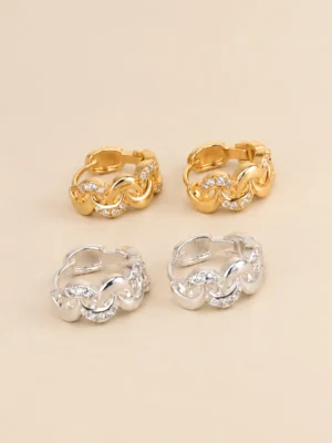 AROS BRONCE TROZADO CON STRASS